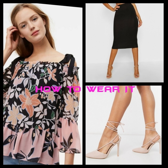 LOFT floral off shoulder blouse - Picture 8 of 9